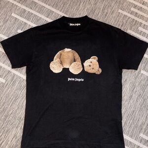 Palm Angels Black T-Shirt with Teddy Bear Graphic (Authentic)